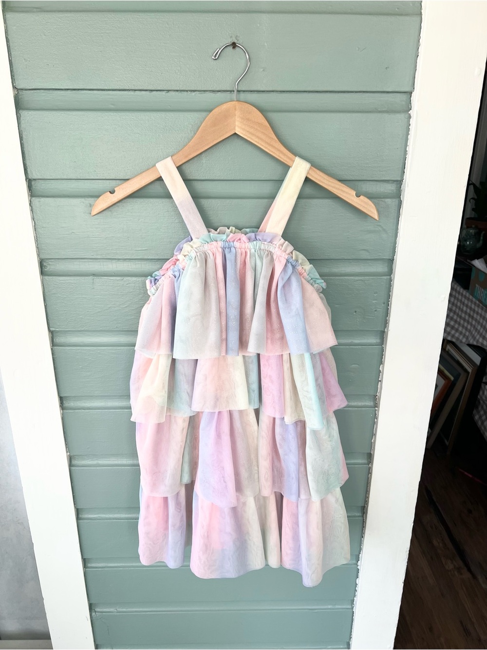Milkshake rainbow girls dress tiered sherbert soft girl kids size 9